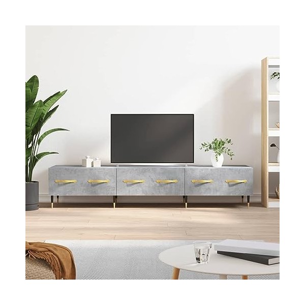 VEEKI Meuble TV, Meuble TV Suspendu, Meuble TV Industriel, Meuble TV Bois, Meuble Chambre, Convient pour Salon ou Chambre, Gr