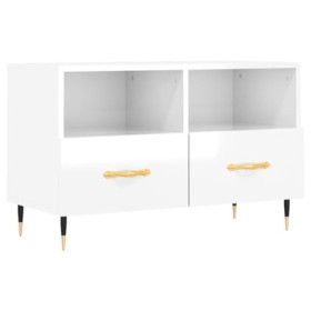 VEEKI Meuble TV, Meuble TV Suspendu, Meuble TV Industriel, Meuble TV Bois, Meuble Chambre, Convient pour Salon ou Chambre, Bl