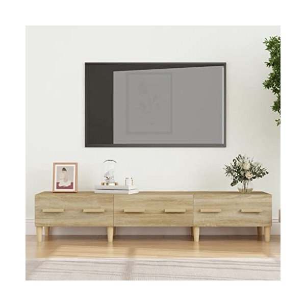 VEEKI Meuble TV, Meuble TV Suspendu, Meuble TV Industriel, Meuble TV Bois, Meuble Chambre, Convient pour Salon ou Chambre, Ch