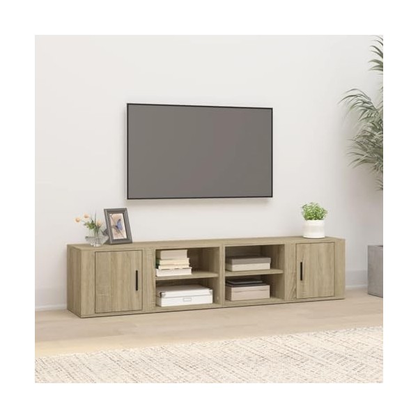 FAMIROSA Meubles TV 2 pcs Chêne Sonoma 80x31,5x36 cm Bois dingénierie 26.4KG 