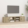 FAMIROSA Meubles TV 2 pcs Chêne Sonoma 80x31,5x36 cm Bois dingénierie 26.4KG 