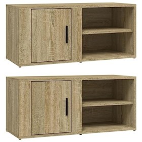 FAMIROSA Meubles TV 2 pcs Chêne Sonoma 80x31,5x36 cm Bois dingénierie 26.4KG 