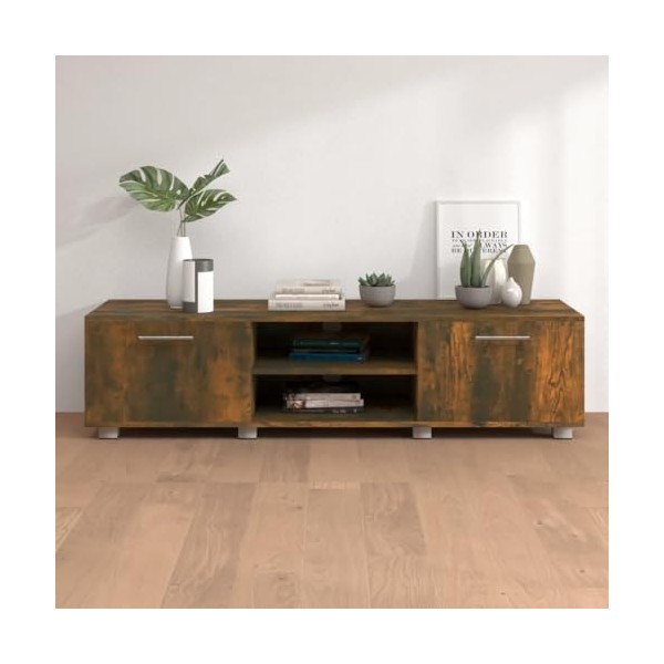 Générique Meuble TV Chêne fumé 140x40x35 cm Bois dingénierie,26.7 KG,340633, Meubles, Meubles TV