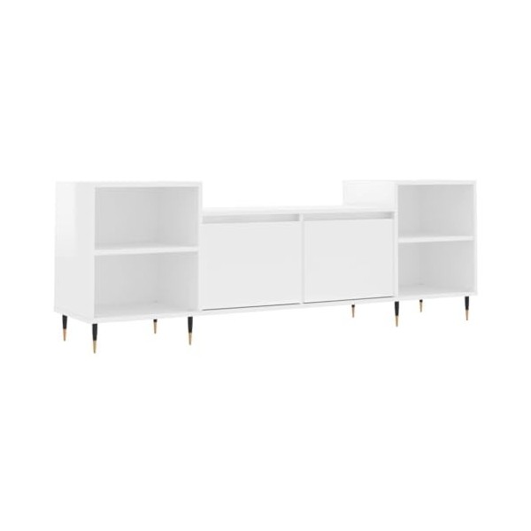 Générique Meuble TV Blanc Brillant 160x35x55 cm Bois dingénierie,28.7 KG,831334, Meubles, Meubles TV