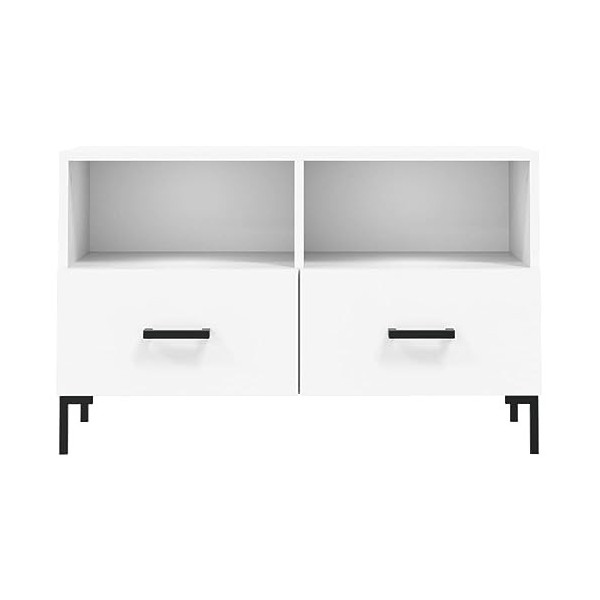 Générique Meuble TV Blanc 80x36x50 cm Bois dingénierie,20.5 KG,828972, Meubles, Meubles TV
