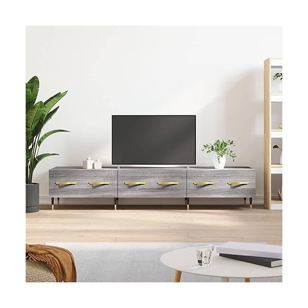 FAMIROSA Meuble TV Sonoma Gris 150x36x30 cm Bois dingénierie 25KG 