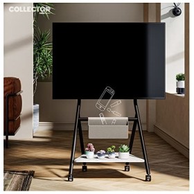 FITUEYES Design Support TV roulettes pour TV 46 50 55 60 65 Pouces Hauteur Réglable 1100-1300mm avec Sac de Rangement pour Ma