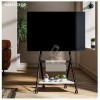 FITUEYES Design Support TV roulettes pour TV 46 50 55 60 65 Pouces Hauteur Réglable 1100-1300mm avec Sac de Rangement pour Ma