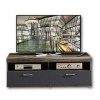 Stella Trading Crown X Meuble TV Aspect Bois Driftwood Graphite – Haute qualité pour Votre Salon, 140 x 50 x 48 cm