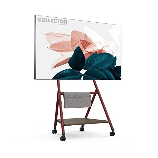 FITUEYES Design Support TV roulettes pour TV 46 50 55 60 65 Pouces Hauteur Réglable 1100-1300mm avec Sac de Rangement pour Ma