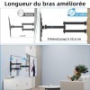 HOME VISION Support Mural TV 17-42 Pouces avec Extra Long Bras, Accroche TV Orientable et Inclinable, Fixation TV pour Petite