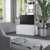 Meuble TV avec 2 tiroirs 1 Porte | Style Scandinave | Rangement matériel télé Audio Video Gaming | 80x34x36cm Blanc