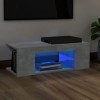 ARKEM Meuble TV avec lumières LED Gris béton 90x39x30 cm,Meuble Télé Haut,Table Television Salon,Meuble TV Haut