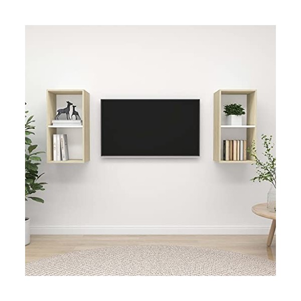 VEEKI Meuble TV, Meuble TV Suspendu, Meuble, Meuble TV avec Rangement,Meuble Industriel, Convient pour Salon ou Chambre, Meub