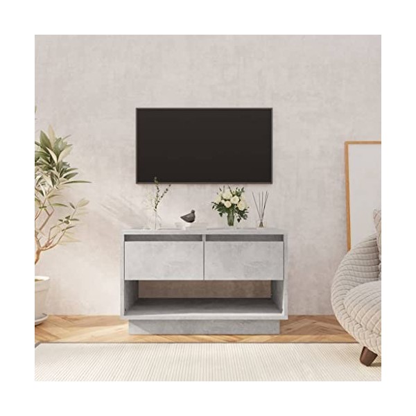 homiuse Meuble TV Blanc 102x41x44 cm Aggloméré Armoire TV Elégant et Classique Meuble de Télévision Support TV Décoration Sal