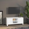 Meuble TV Industriel Blanc 105x35x42 cm Métal - Banc TV, Meuble TV Suspendu, Convient pour Salon ou Chambre