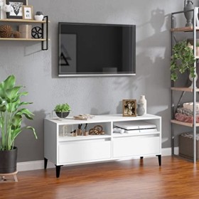 VEEKI Meuble TV, Meuble TV Suspendu, Meuble TV Industriel, Meuble TV Bois, Meuble Chambre, Convient pour Salon ou Chambre, Bl
