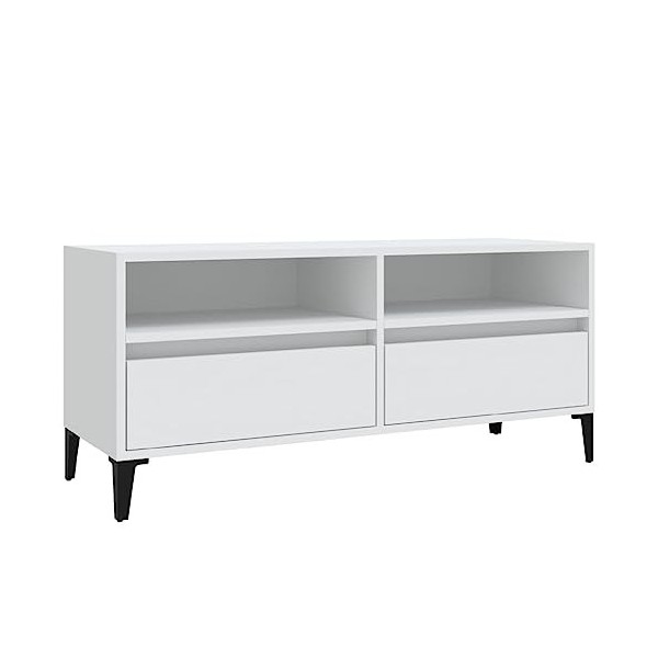 VEEKI Meuble TV, Meuble TV Suspendu, Meuble TV Industriel, Meuble TV Bois, Meuble Chambre, Convient pour Salon ou Chambre, Bl