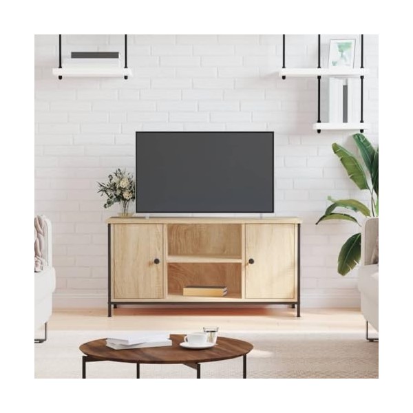 VEEKI Meuble TV, Meuble TV Suspendu, Meuble TV Industriel, Meuble TV Bois, Meuble Chambre, Convient pour Salon ou Chambre, Ch