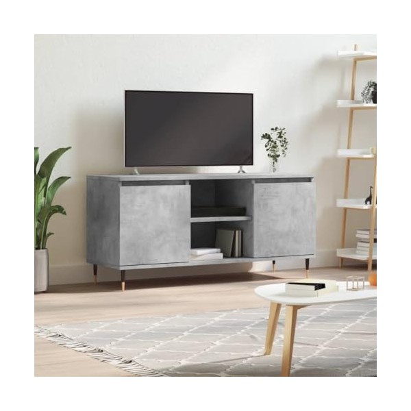 VEEKI Meuble TV, Meuble TV Suspendu, Meuble TV Industriel, Meuble TV Bois, Meuble Chambre, Convient pour Salon ou Chambre, Gr