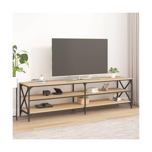 VEEKI Meuble TV, Meuble TV Suspendu, Meuble TV Industriel, Meuble TV Bois, Meuble Chambre, Convient pour Salon ou Chambre, ch