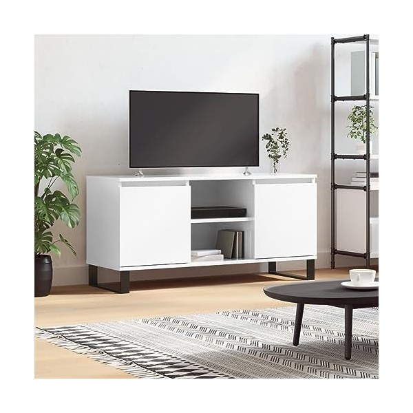 VEEKI Meuble TV, Meuble TV Suspendu, Meuble TV Industriel, Meuble TV Bois, Meuble Chambre, Convient pour Salon ou Chambre, Bl