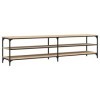 Hovothy Meuble TV Chêne Sonoma 200x30x50 cm Bois dingénierie et Métal Vintage Meuble Multimédia Décoration Pièce Grand Espac