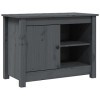 Meuble TV Gris 70x36,5x52 cm Bois de pin Massif - Meuble TV de Salon Banc Télé Industriel, Support Rangement Console Jeux Eta