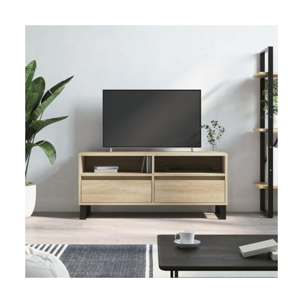 Camerina Meuble TV chêne Sonoma 100x34,5x44,5 cm Bois dingénierie,Meuble TV,Table Basse Couleurs,Table Basse Salon Meuble TV