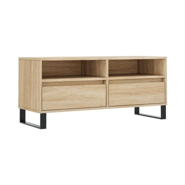 Camerina Meuble TV chêne Sonoma 100x34,5x44,5 cm Bois dingénierie,Meuble TV,Table Basse Couleurs,Table Basse Salon Meuble TV