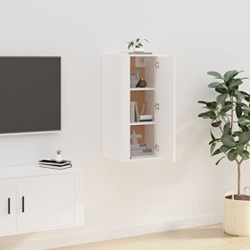 vidaXL Meuble TV Mural Blanc 40x34,5x80 cm