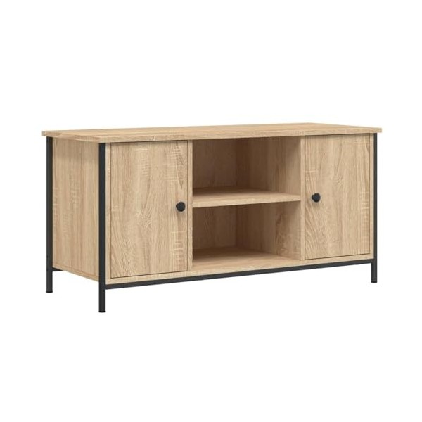 Camerina Meuble TV Chêne Sonoma 100x40x50 cm Bois dingénierie,Meuble TV Étagère,Meuble dangle TV,Meuble Haut Salon