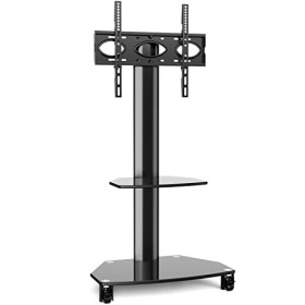 RFIVER Support TV roulettes avec Support Cantilever Chariot TV pour Ecran Télé 27-65 Pouces Plasma LCD LED Meuble TV Universe