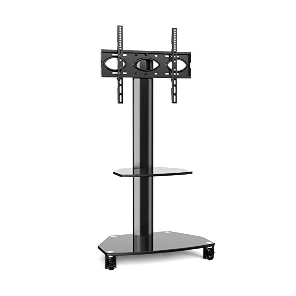 RFIVER Support TV roulettes avec Support Cantilever Chariot TV pour Ecran Télé 27-65 Pouces Plasma LCD LED Meuble TV Universe