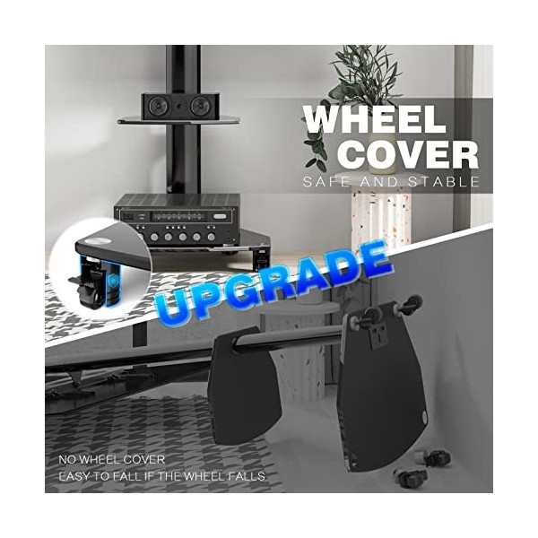 RFIVER Support TV roulettes avec Support Cantilever Chariot TV pour Ecran Télé 27-65 Pouces Plasma LCD LED Meuble TV Universe