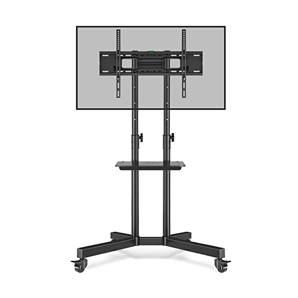 RFIVER Support TV sur Pied Roulant, Meuble/Support TV roulettes Mobile pour Télévision Plasma/LCD/LED/OLED de 32-80 Pouces, P