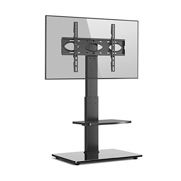 RFIVER Support TV Pied Meuble TV avec Support Pivotant pour Téléviseur Ecran LCD LED Plsma de 32 à 70 Pouces avec 2 Etagères