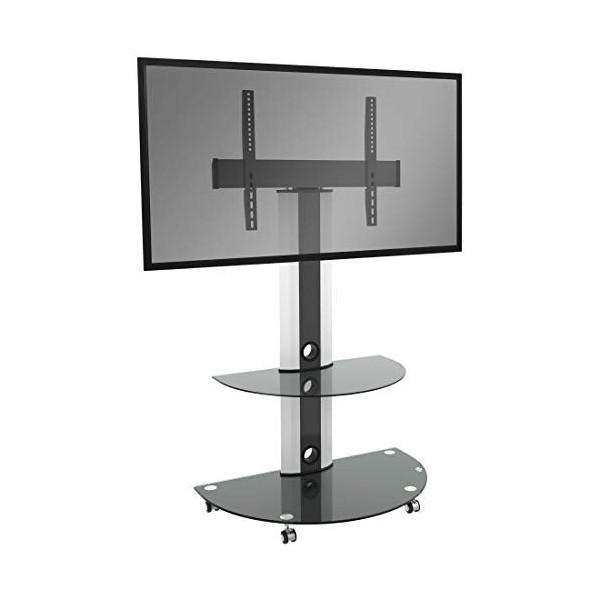 RICOO Support TV sur roulettes FS0502 30-65" env. 76-165cm Mobile Orientable Universel Meuble Tele avec Étagère VESA 600 x 