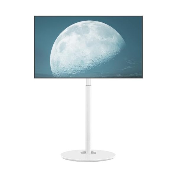 RFIVER Support TV de Sol pour Téléviseurs de 32-65 Pouces Plasma/LED/LCD/OLED Incurvés & Plats, ± 90 degrés de Rotation, Supp