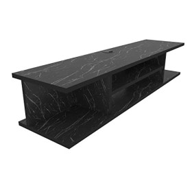 DECOROTIKA Pivot Meuble TV pivotant, Bois, Effet marbre Noir, 23 cm/Width: 120 cm/Depth: 30 cm