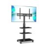 FITUEYES Support TV roulettes pour Ecran de 32 à 60 Pouces Hauteur et Angle Réglable VESA Max.600x400mm Charge 30KG 2 étagèr