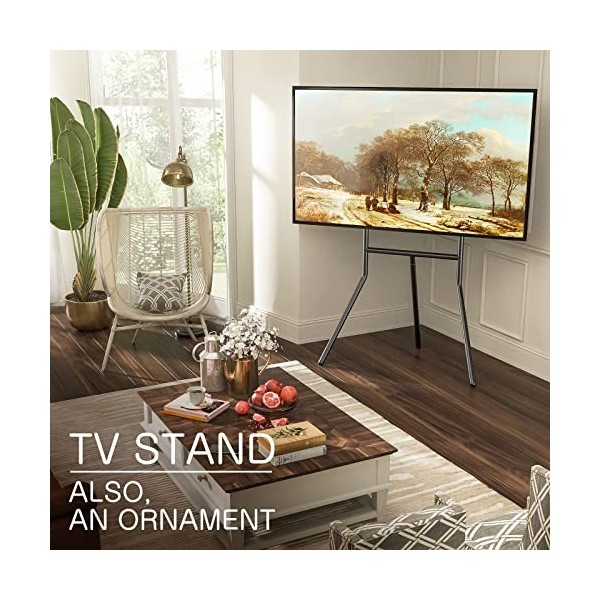 RFIVER Support TV Trépied pour Téléviseur de 60-86 Pouce Ecran LED LCD Plasma,Hauteur Réglable Pied TV Haut Support TV sur Pi