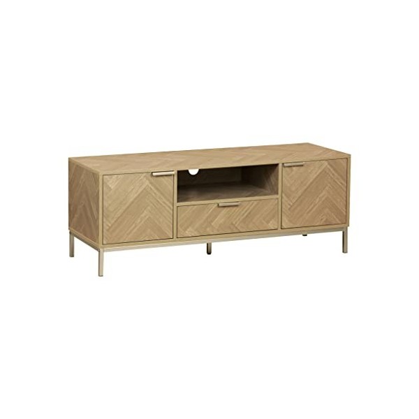 Alices Home - Meuble TV. Budapest. Deux Portes. 1 Niche. Deux étagères. 1 tiroir L 120 x l 40 x H 45cm