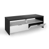 Berlioz Creations Banco / Edison Meuble TV, Noir brillant et blanc, 110 x 41 x 38 cm, Fabrication 100% Française