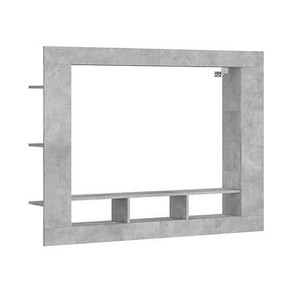 Camerina Meuble TV Gris béton 152x22x113 cm Bois dingénierie Table Basse Salon Meuble TV,Meuble TV,Table Basse LED Couleurs