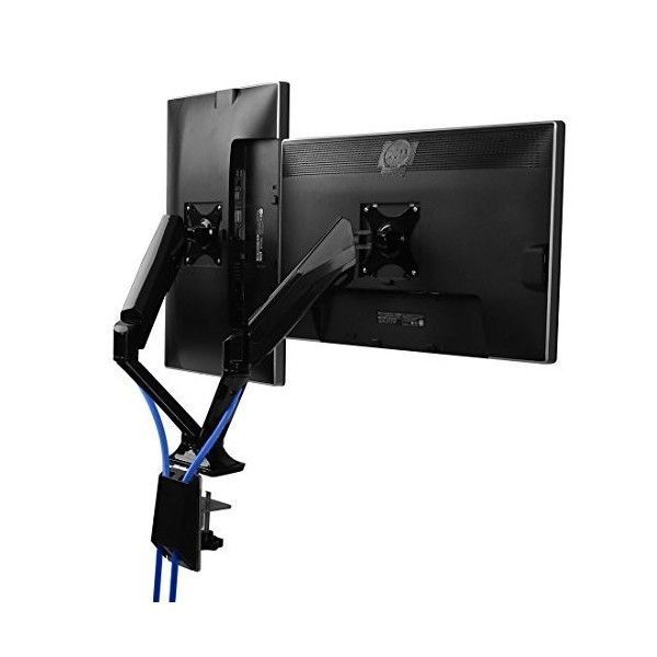 Fleximounts F6D Support de Bureau pour 2 écrans LCD de 17"-30" 43cm-76cm , avec Un Socle de Grommet ou Clamp, Capacité de Cha