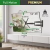 Barkan Longueur 76cm Support TV Mural pour écrans 13-65 Pouces, Inclinable et orientable, Mouvement Complet, Poids Max. 36Kg,