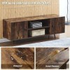 TUKAILAi Meuble TV industriel pour téléviseurs de 55 pouces 140 cm avec 2 portes, étagères de rangement, centre de divertisse