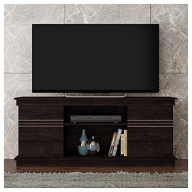 Caemmum Meuble TV 55 Pouces Wengé 2 Portes 4 Niches