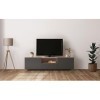 MyosHome - Meuble TV Salon Table pour Télévision Couleur Chêne et Gris 140 x 30 x 38 cm. Hera